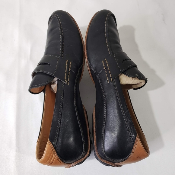 Fossil Black Brown Leather Slip On Driving Shoes - Picture 3 of 9